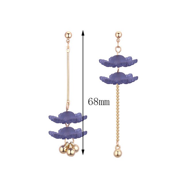 LRC Anting Tusuk Fashion Flower Shape Decorated Earrings