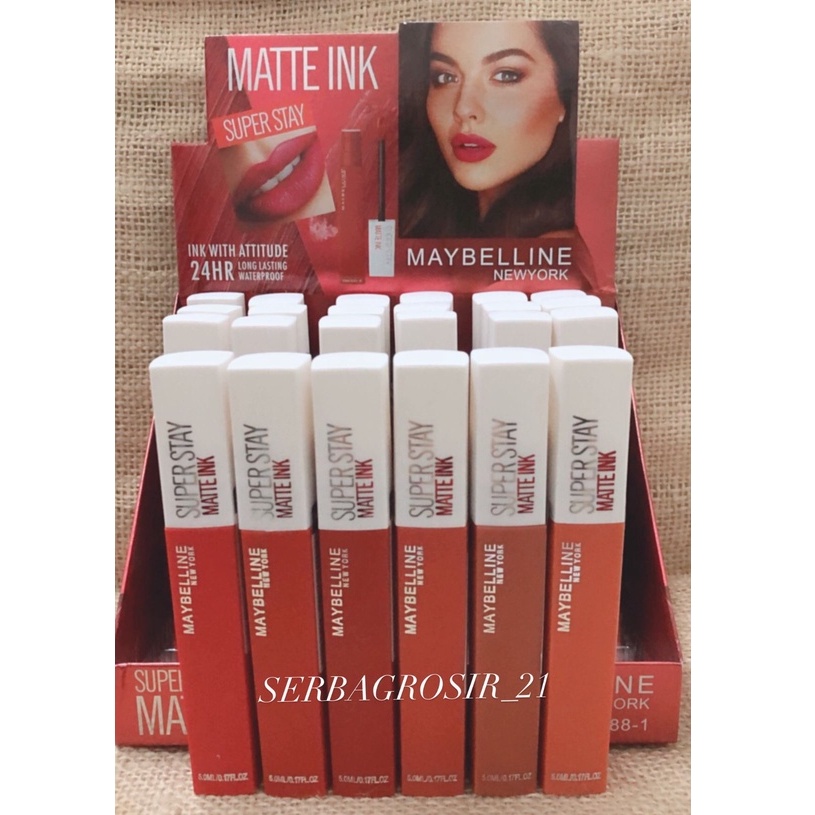 [12PCS] LIPCREAM MAYBELLINE SUPERSTAY MATTE INK 6188B / LIPCREAM MAYBELLINE BARCODE