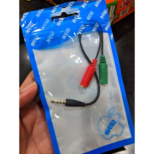 Splitter audio youtuber 1 male 2 female size aux 3.5