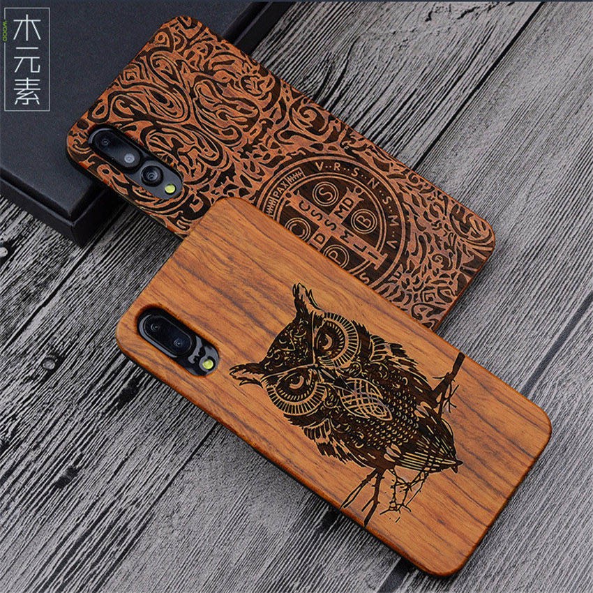 Unique Huawei P20 Pro Case P20pro Wood Bamboo PC Hard Protective Shell Case For Huawei P20 Lite