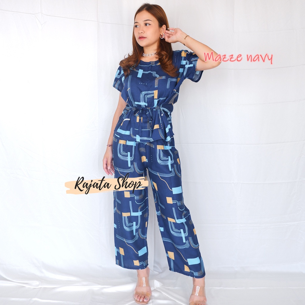 DASTER SETELAN BABYDOLL-BD MAZZE NAVY