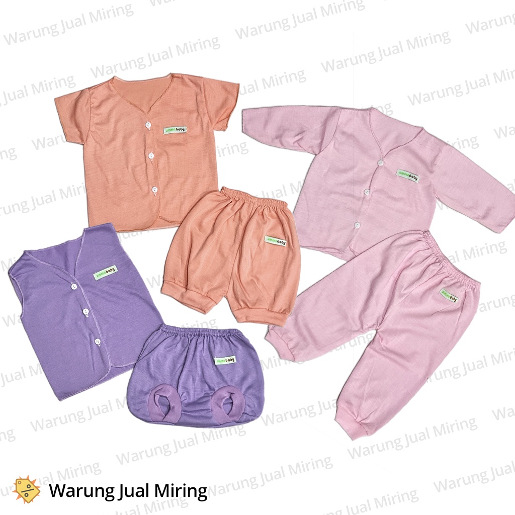 Setelan Bayi UMMA 0-3 Bulan Set Baju Kaos Celana Buntung Kutung Kutang Pop Pendek Panjang Katun Pakaian Tidur SNI Laki Perempuan Cowok Cewek Cowo Cewe Baby Lahiran Baru Lahir Newborn New Born Pakaian Adem Tipis Murah Unisex Polos Umur Usia Tahun 1 2 4 5 6