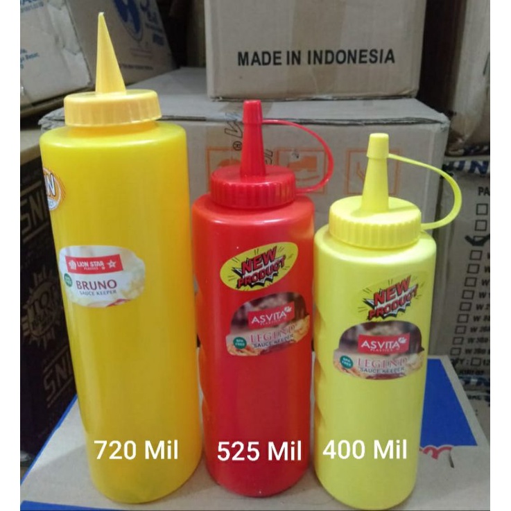 Botol Saus / Saos / Kecap 400 dan 525 ml Asvita