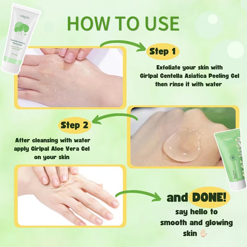 GIRLPAL Centella Asiatica Peeling Gel + Aloe Vera Gel Facial Glowing