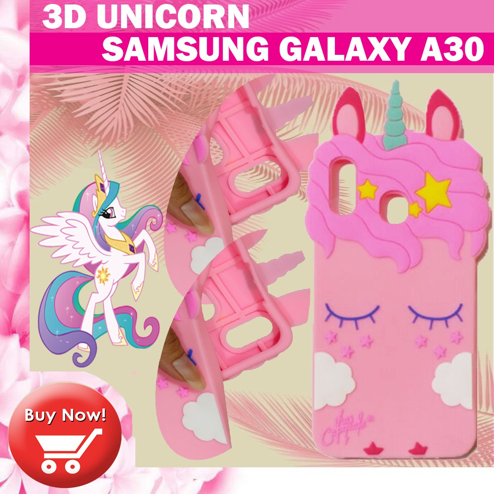 Silikon 3D Karakter Samsung Galaxy A30 Unicorn 3D Case Boneka Samsung A30 Silikon 4D Samsung A30