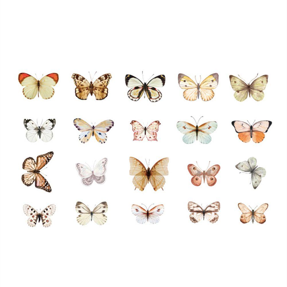 Suyo 40pcs Stiker Butterfly Anti Air Untuk Dekorasi Album Foto / Jurnal / Diary / Scrapbook DIY