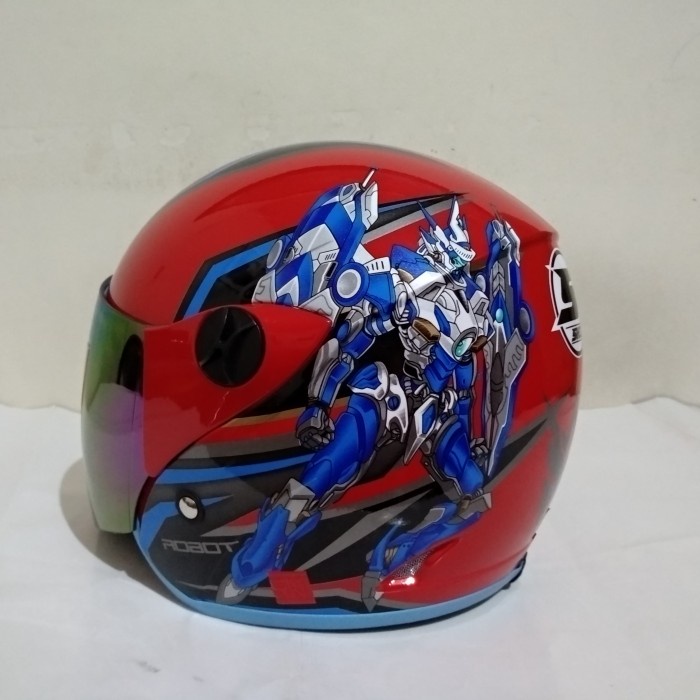 HELM SHEL ANAK ROBOT MERAH