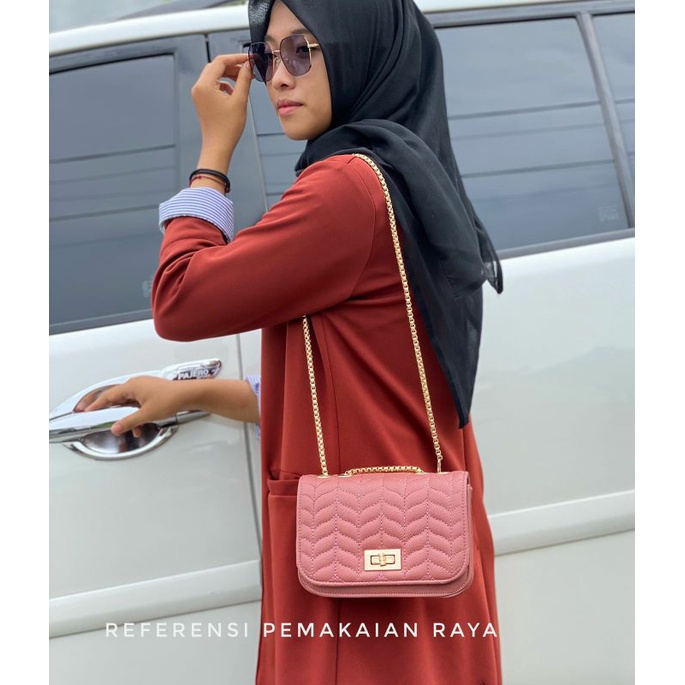 Premium Raya Bordir Key Leaf Tas Selempang Wanita