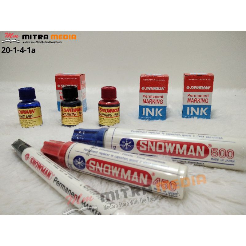 

REFILL TINTA SPIDOL SNOWMAN PERMANENT MIG -20 HITAM BIRU MERAH ANAK ALAT TULIS ATK