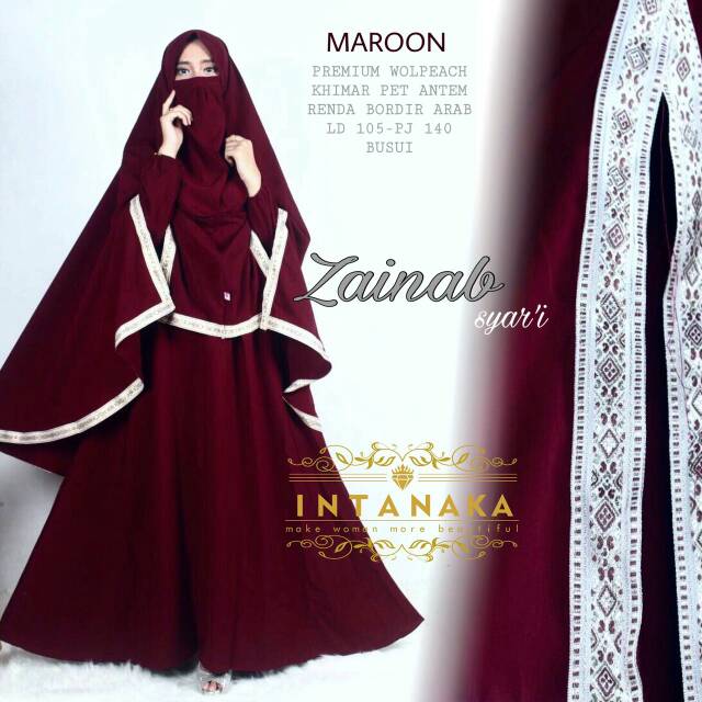 Gamis cadar syari / gamis niqab / khimar niqab / gamis syar'i berkualitas / Zainab syar'i