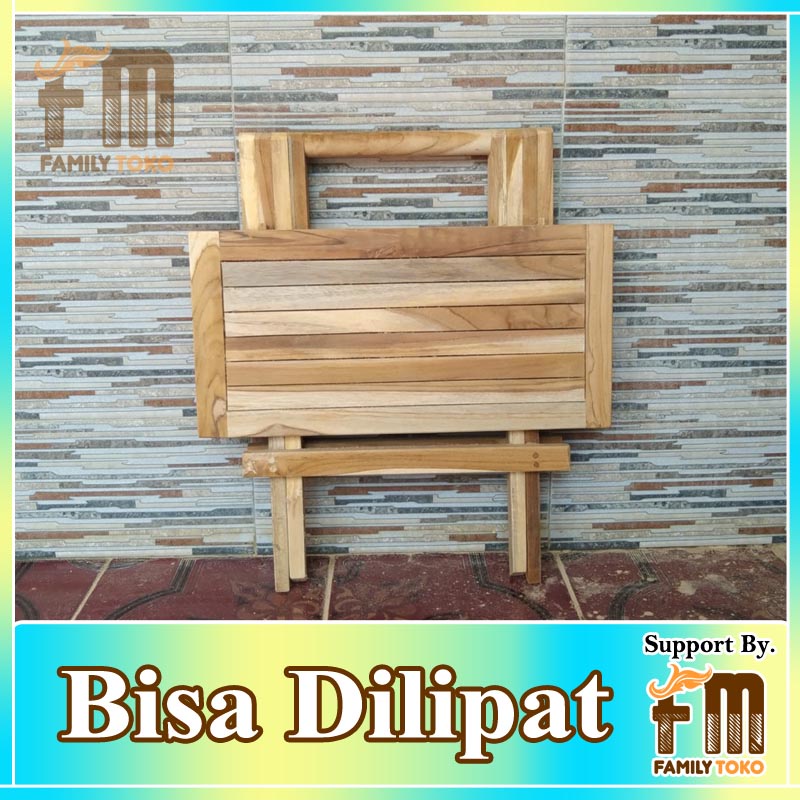 Meja Lipat Teras Piknik Bundar Dan Kotak Kayu Jati Minimalis Furniture Jepara