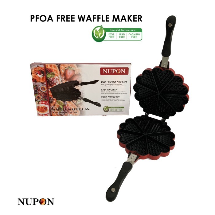 Panci Cetakan Kue Waffle Maker PFOA Free Nupon Anti Lengket Non stick