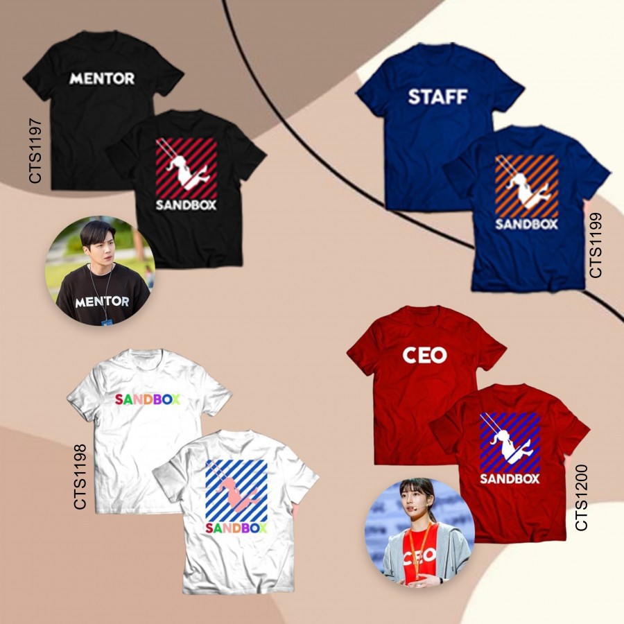 SALE START UP TSHIRT SAND BOX DRAMA KOREA CUSTOM SIZE S - XXL - KAOS KATUN MENTOR STAFF CEO Netflix