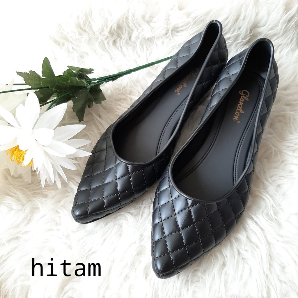  Sepatu  Wedges Kerja  Wanita  Sisca Jelly shoes Merk Glanzton 