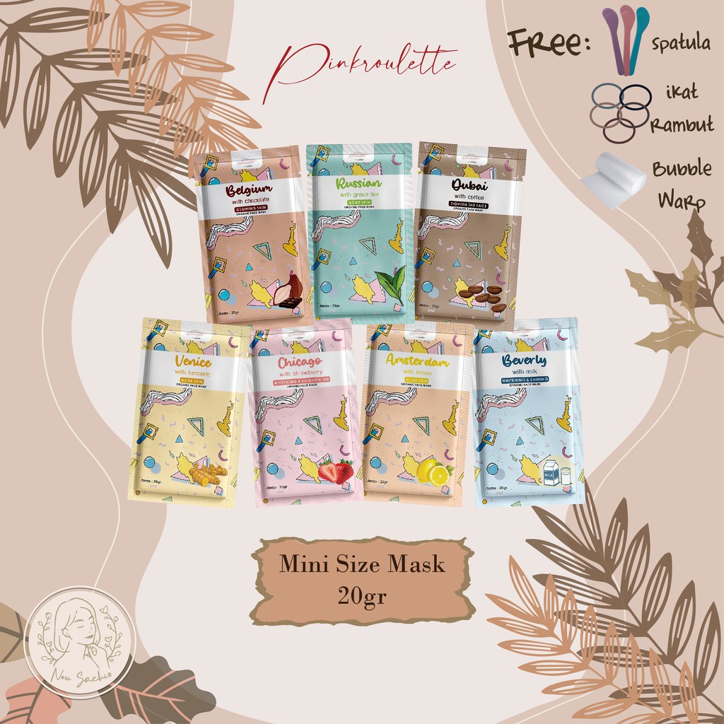 Mask Pinkroulatte Masker Viral Tiktok, Masker Wajah, Masker cerah, Masker Jerawat