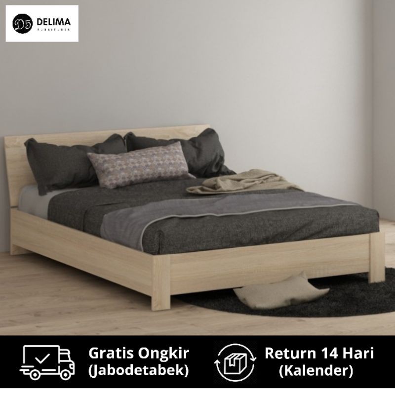 Divan Bed Roma Rangka Tempat Tidur Kayu, 160x200cm