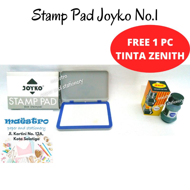 

Stamp Pad / Stampad Joyko No.1 Un-Inked / Belum Bertinta / Bak Stempel Murah Free Tinta Zenith