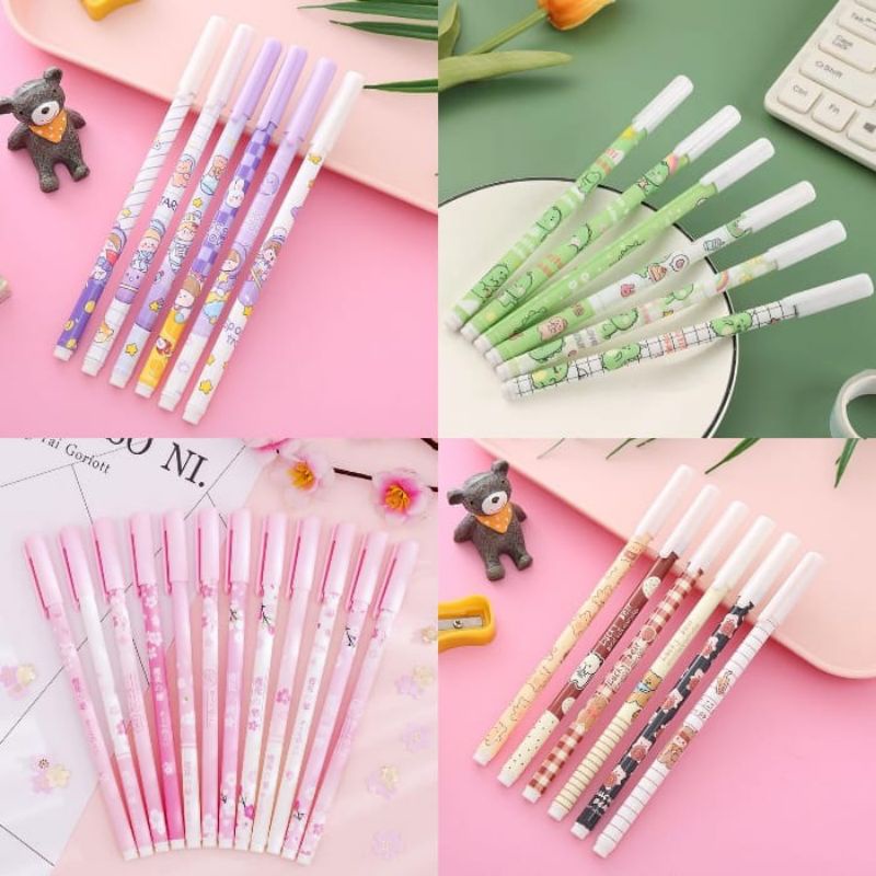

1PCS - PULPEN GEL KARAKTER LUCU DAN UNIK TINTA HITAM 0.38MM