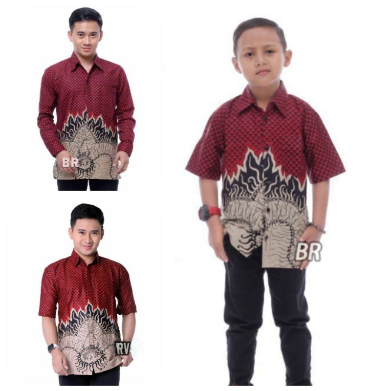 TERBARU Couple sweet || couple batik ayah dan anak cowok BATIK MERAH