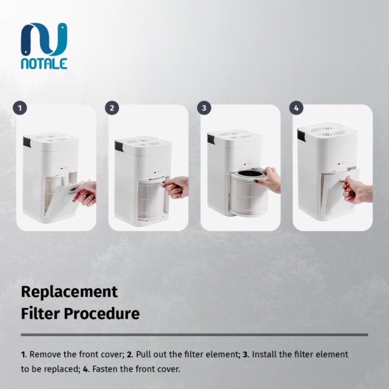 Notale Replacement HEPA H13 Filter Pengganti For Air Purifier Travel