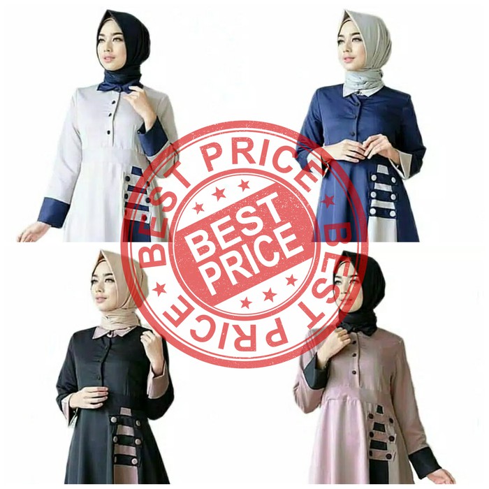 Long Dress - Gamis - Baju Muslim Wanita - Baju Muslim Maxi Dress - Hitam  ER-958
