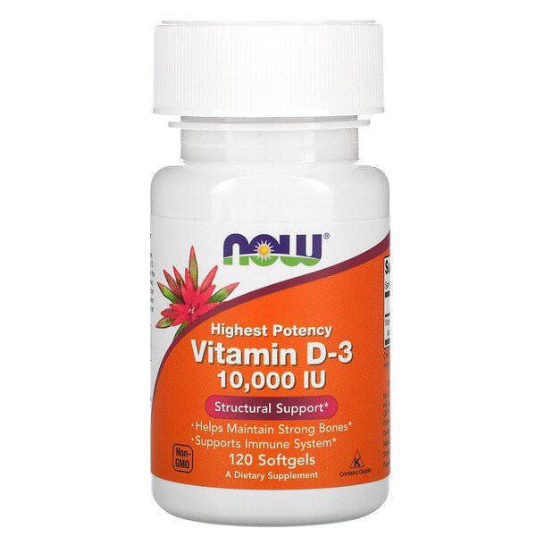 Now Foods Food Vitamin Vit D-3 D3 D 3 High Potency  10000 IU isi 120 softgels