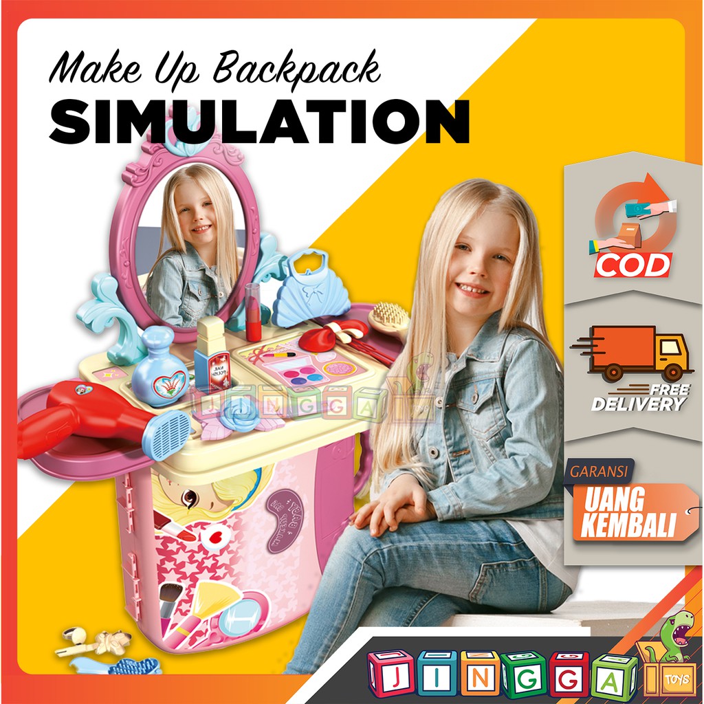 MAINAN MAKE UP ANAK PEREMPUAN KOSMETIK ALAT KECANTIKAN BAG FROZEN 3 SET LENGKAP AISEDO LIPSTIK KUTEK