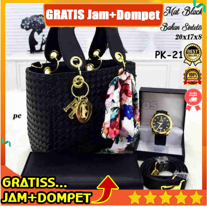 TAS-Wanita Ransel CH Lokal Bandung Fashion Distro Backpa H2727I Firefly Orion Dark Brown Messenger