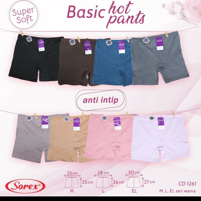 12 Pcs CD Sorex 1261 Short Super Soft | Celana Dalam Sorex 1261 Wanita Dewasa Stretch | Sguna Grosir Lusinan