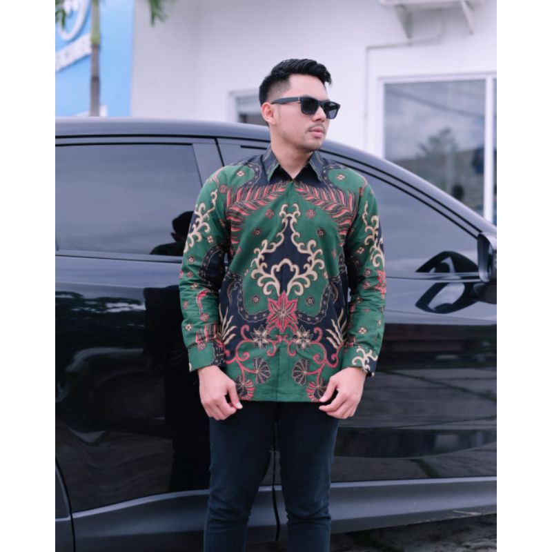 PREMIUM Batik krisnamukti hijau katun halus baturaden reguler fit