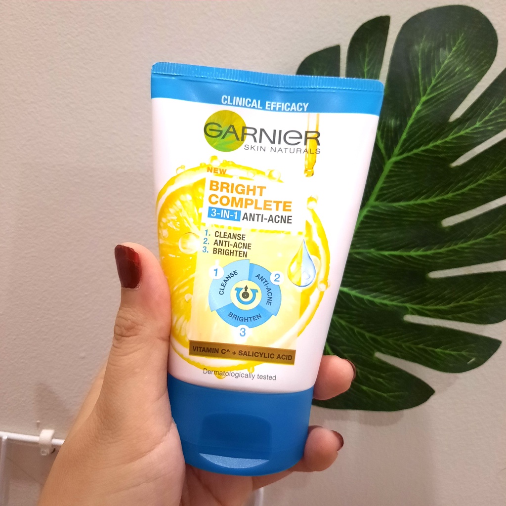 Jual GARNIER Bright Complete 3in1 Anti Acne Facial Foam 90ML Shopee