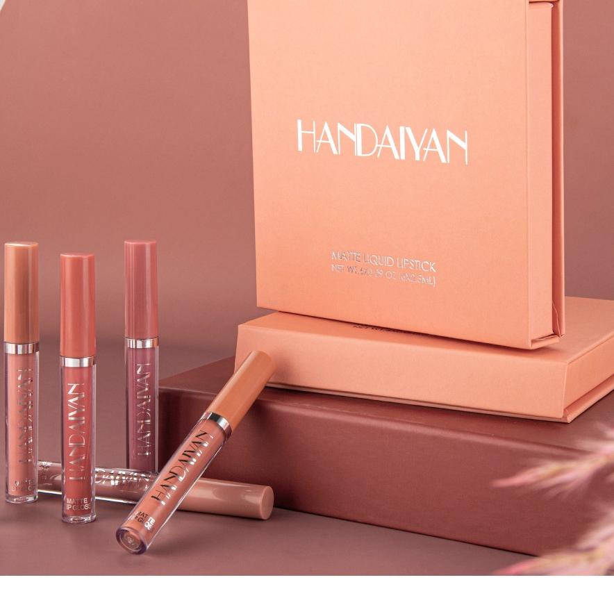 Buat Anda HANDAIYAN Lipstik Matte Lip Gloss Lipstick Set Long Lasting Lembut Tahan Lama Pelembab Pig