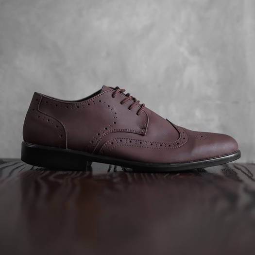 Wingtip Brown | Sepatu Pantofel Formal Kasual Kerja Kuliah Pria Cowok Men Lokal Laces | FORIND Worka