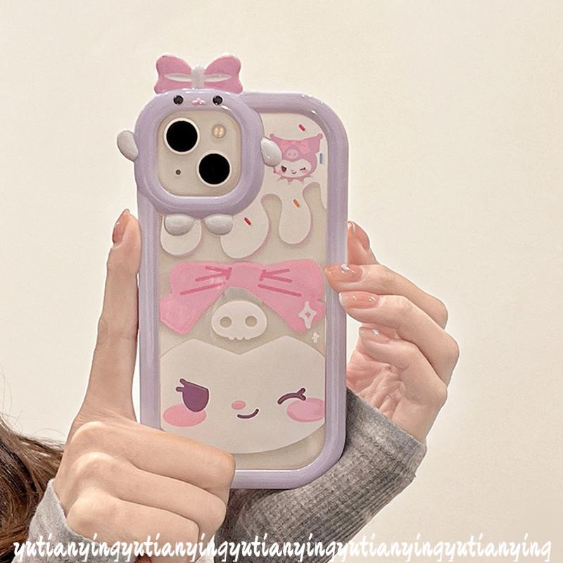 Soft Case TPU Motif Kartun Pita Pink Untuk IPhone 12 11 13 14 Pro MAX XR 7 8 6 6S 14 Plus XS MAX X SE 2020