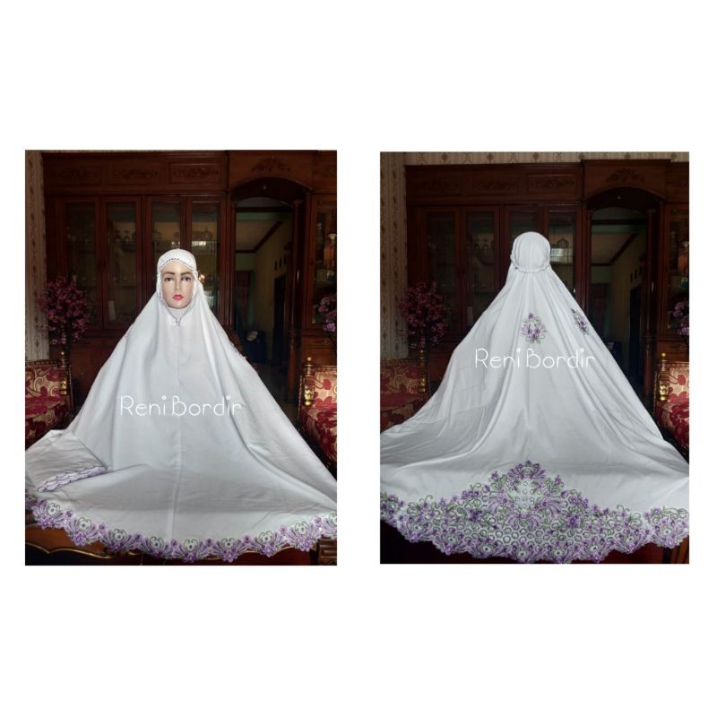 MUKENA RENDA UNGU BORDIR CANTIK