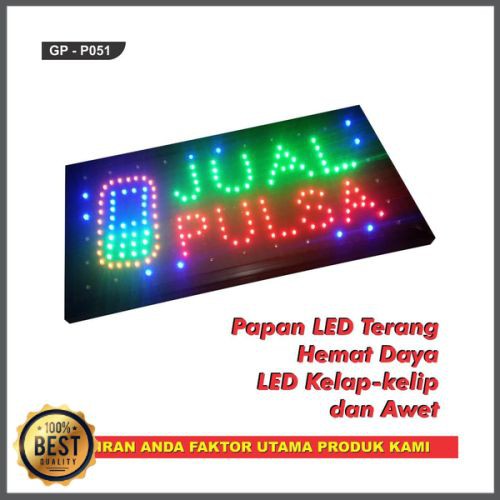 Lampu Papan Led JUAL PULSA penglaris Toko/Counter pulsa biar meriah