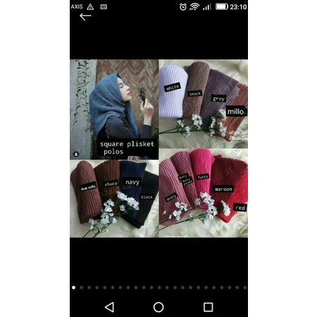 hijab / kerudung segi empat plisket