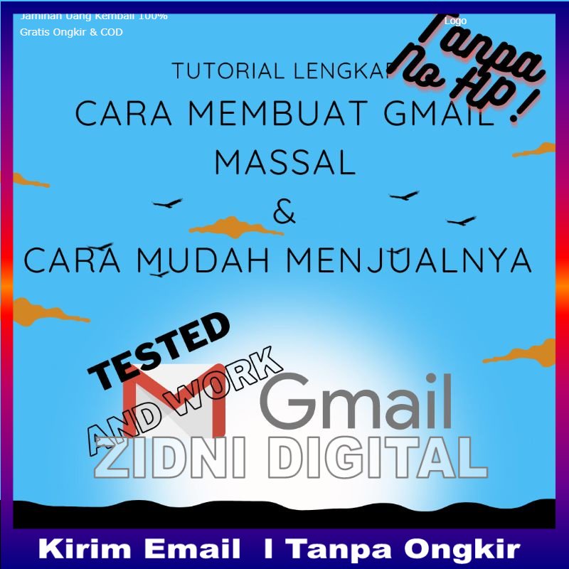 TUTORIAL LENGKAP CARA MEMBUAT GMAIL PVA VERIFIED MASSAL DAN CARA MENJUAL    INTERNET ZIDNI DIGITAL O