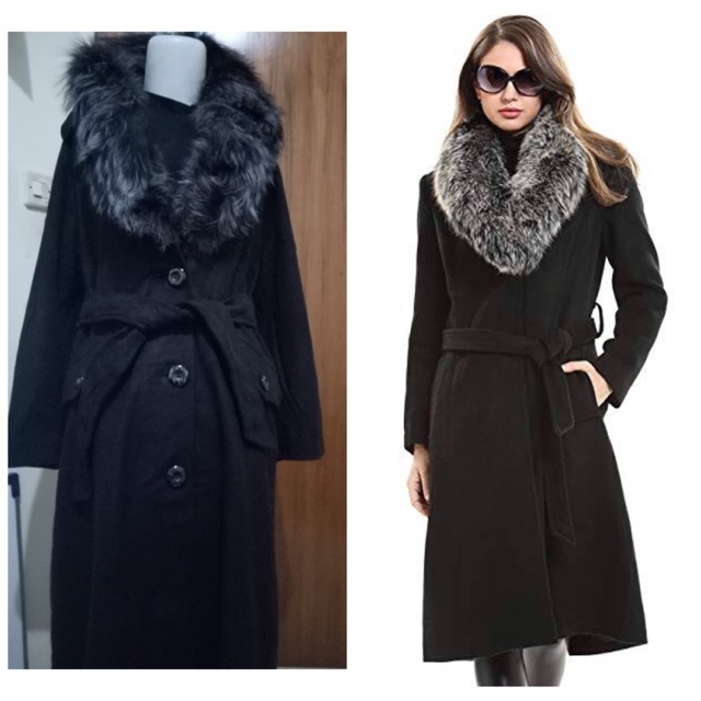 Preloved Coat With Fox Fur Collar Merk PARFUM