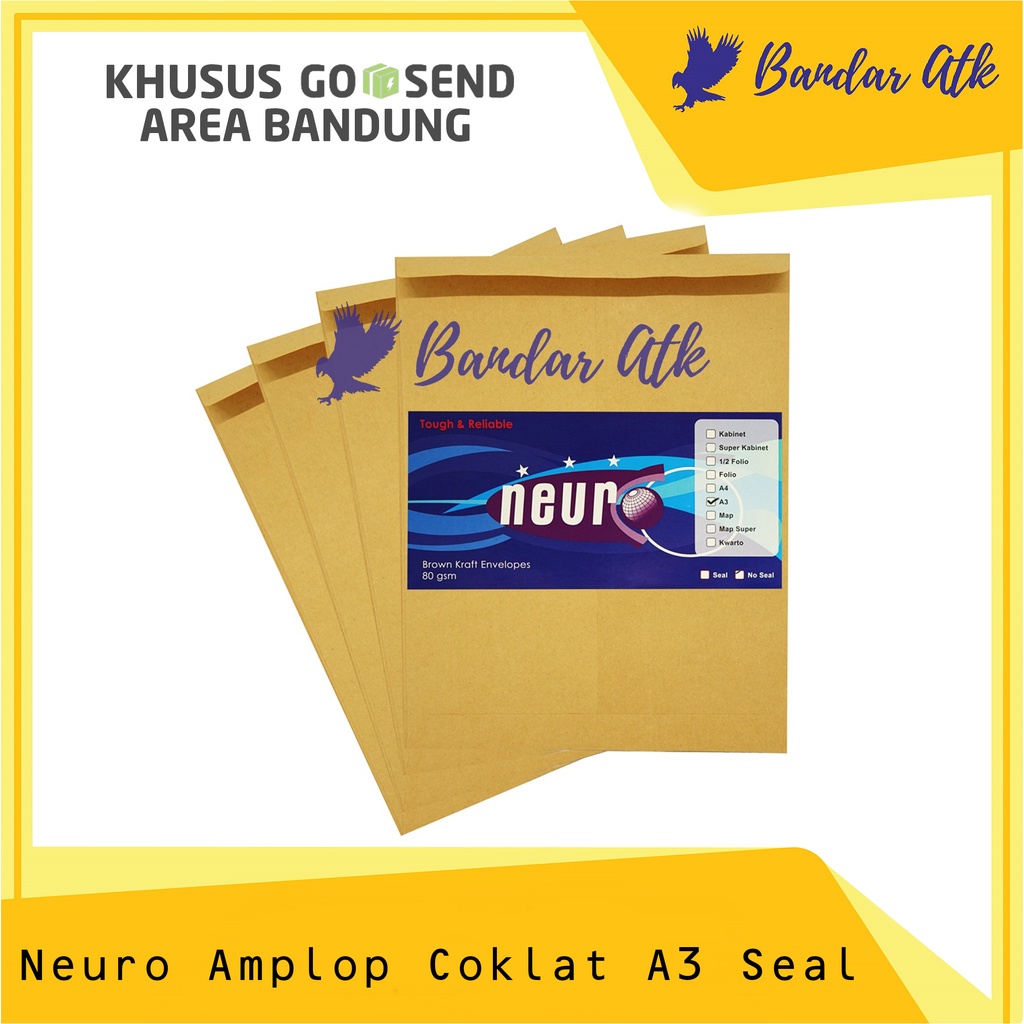 

KHUSUS GOSEND - NEURO Amplop Coklat A3 SEAL - 33 x 42,5 cm [1 PACK]