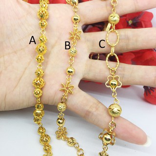  Gelang  Xuping Rantai Lapis Emas  Gold Bulat  Motif Imitasi 