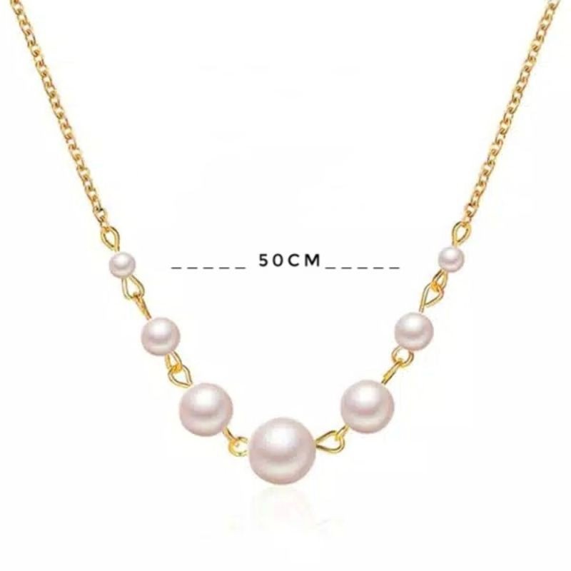 Anne Pearl Korean Necklace Kalung Korea Rantai Mutiara