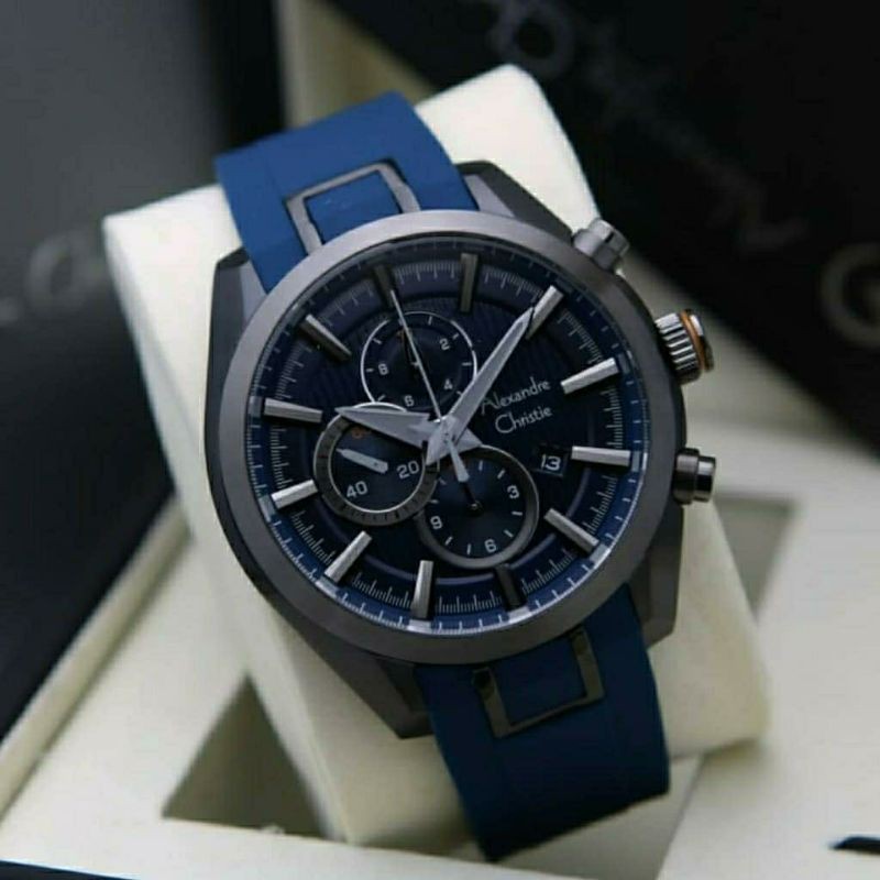 ALEXADRE CHRISTIE AC 6582MC / AC6582MC AC 6582 PRIA ORIGINAL NEW RUBBER NAVY SILVER