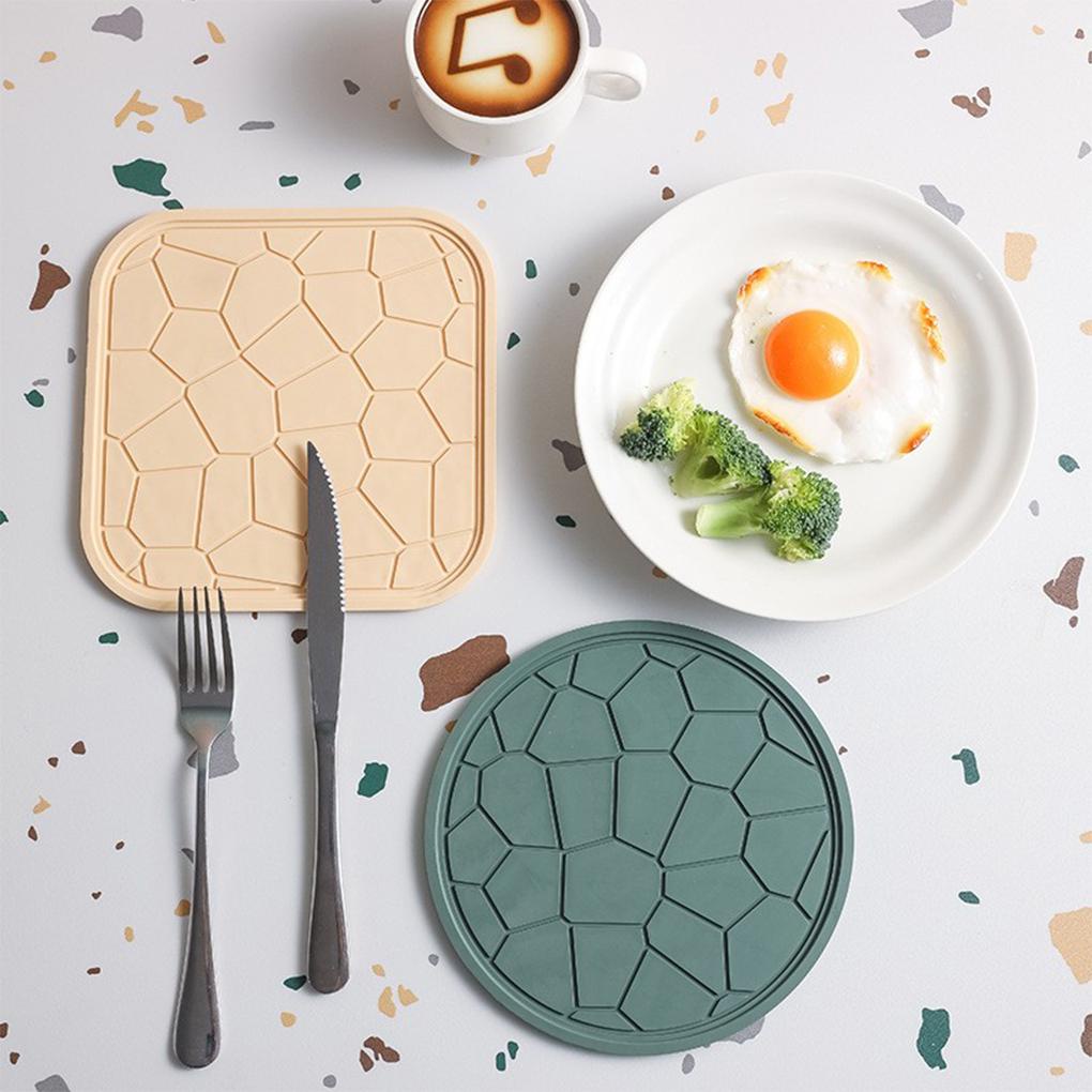 Table Mat Rubber Round Heats Resistant Tatakan Piring Anti Panas Minyak Reusable Household Hotel Coasters Insulation Pad