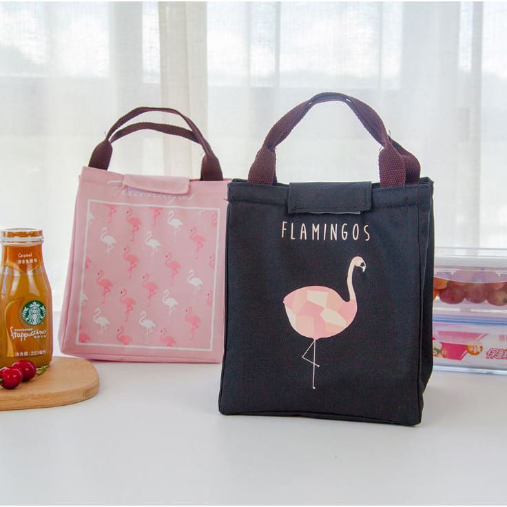 ~ PIYOSHI08 ~ Tas Bekal Motif Flamingo Cantik Cooler Lunch Bag PD79