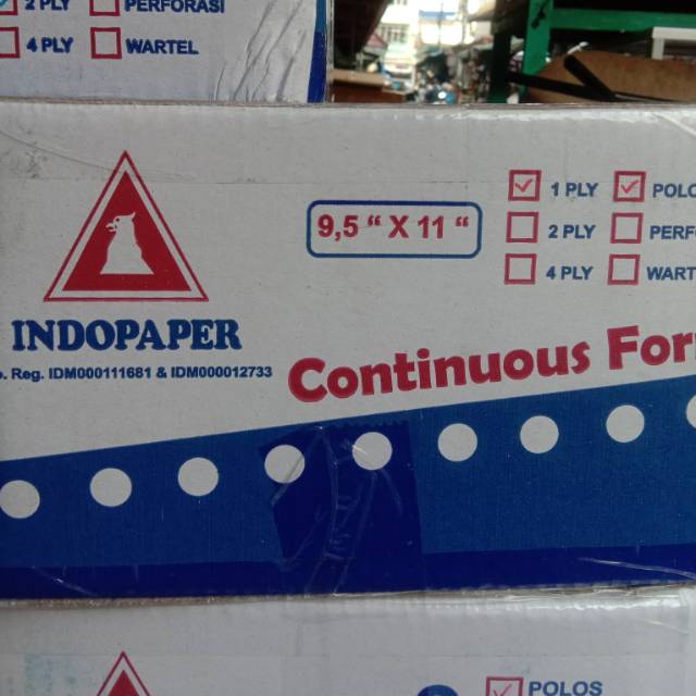 

[DUS] Continous Form 1 ply Indopaper (1 ply utuh ) dan ( 1ply bagi 2)
