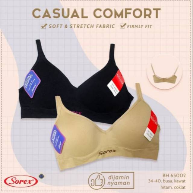 Bra Bh Sorex 65002 casual Comfort pakai kawat