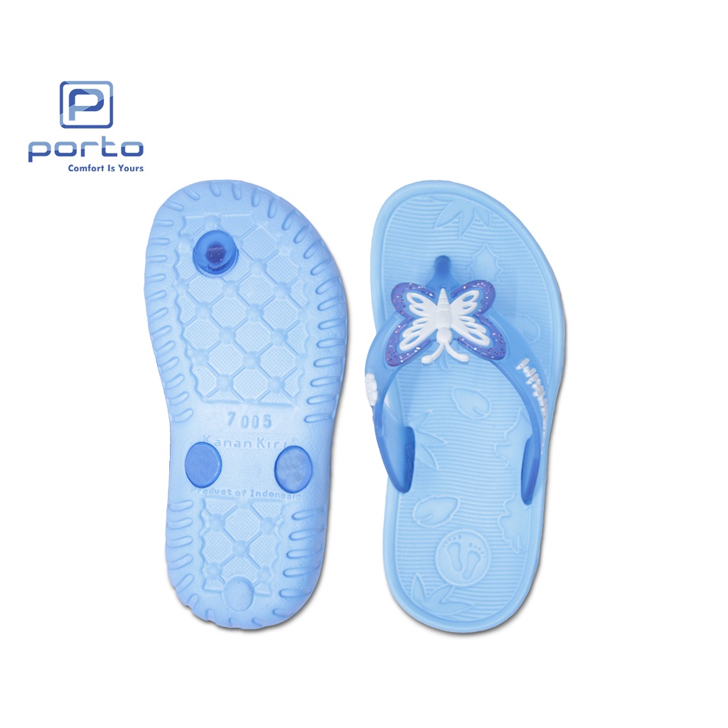 1049T- Porto Leveling Sandal Sepatu Anak Wanita Karet Anti Jamur, Anti Slip dan Warna Macaron