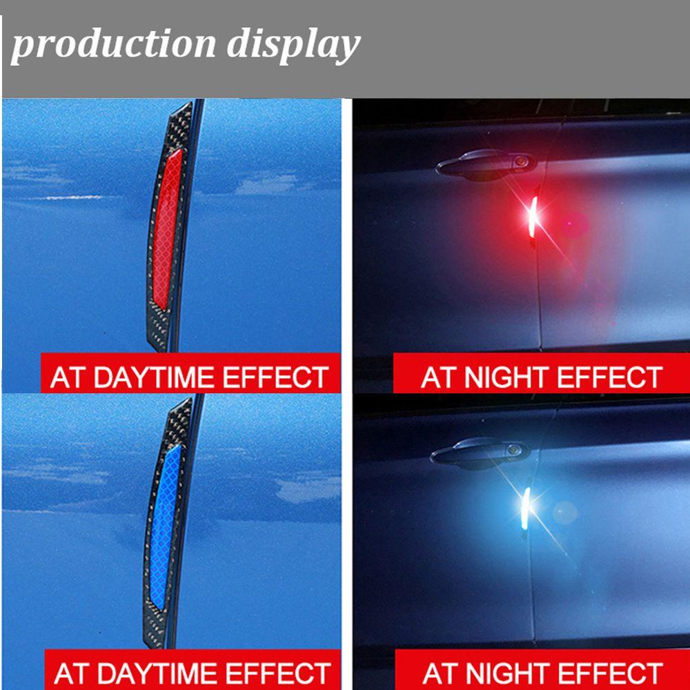 Populer 4Pcs Strip Reflektif Mobil Alarm Anti-Tabrakan Auto Decal Safety Mark