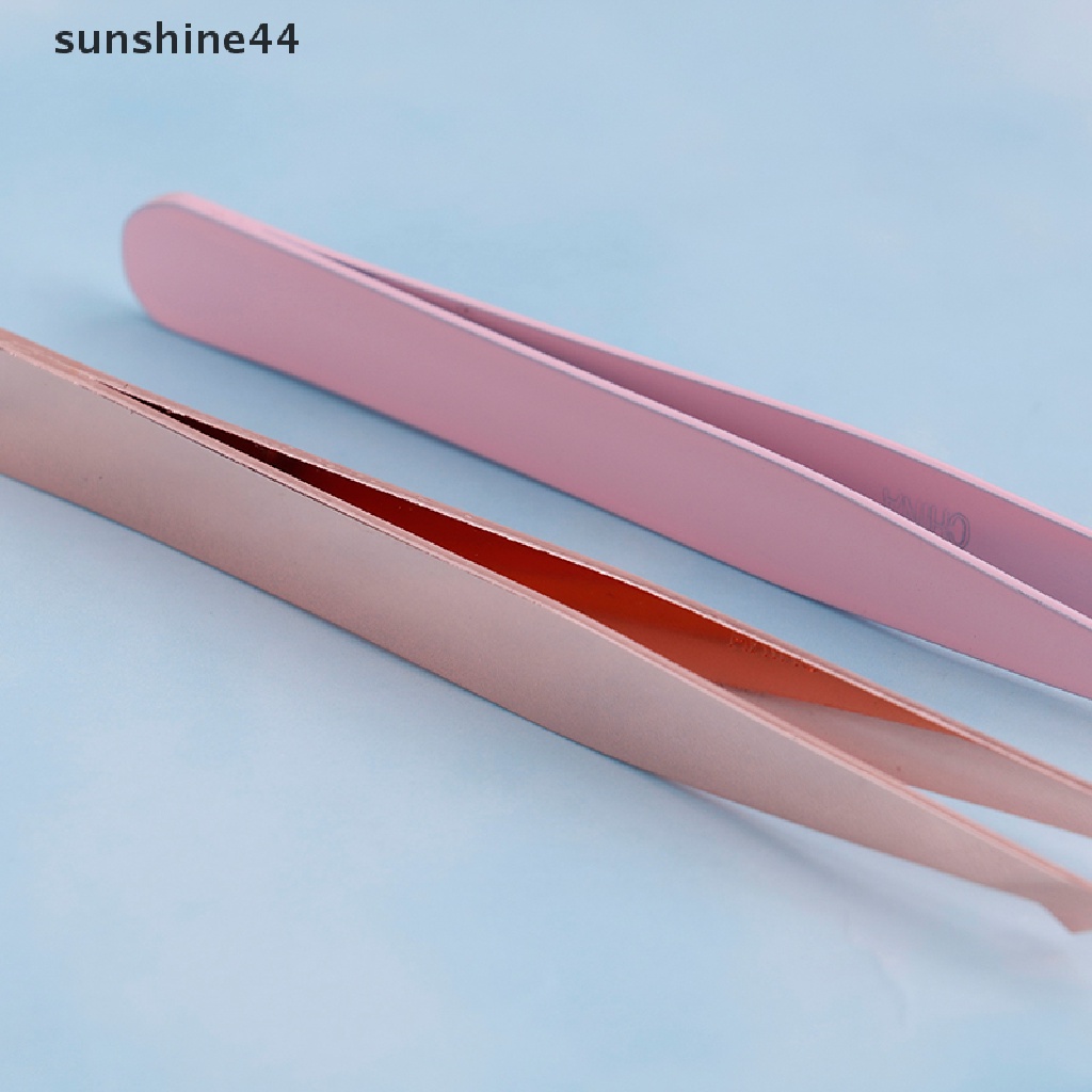 Sunshine Pinset Stainless Steel Ujung Miring Untuk Merapikan Alis